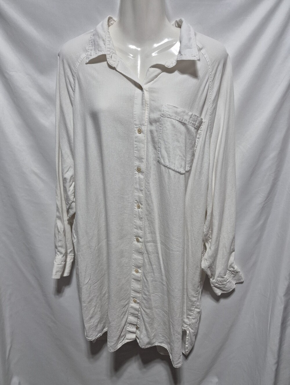 Wilfred Free Aritzia White Oversized Button Front Shirt Dress Large